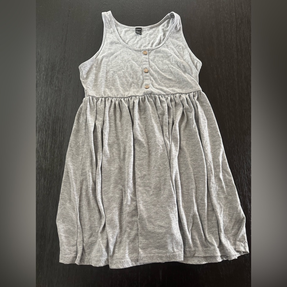 SHEIN Gray Buttoned Dress (Worn Once, Like NEW)